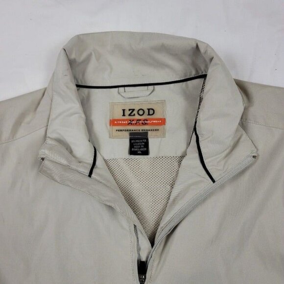 IZOD XFG X-Treme Function Golfwear ¼ Zip Pull on Jacket Mesh Lining X-Large Beig - Picture 3 of 9